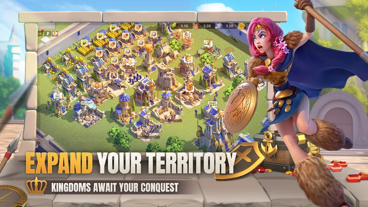 Rise of Kingdoms artwork showing commanders and an army